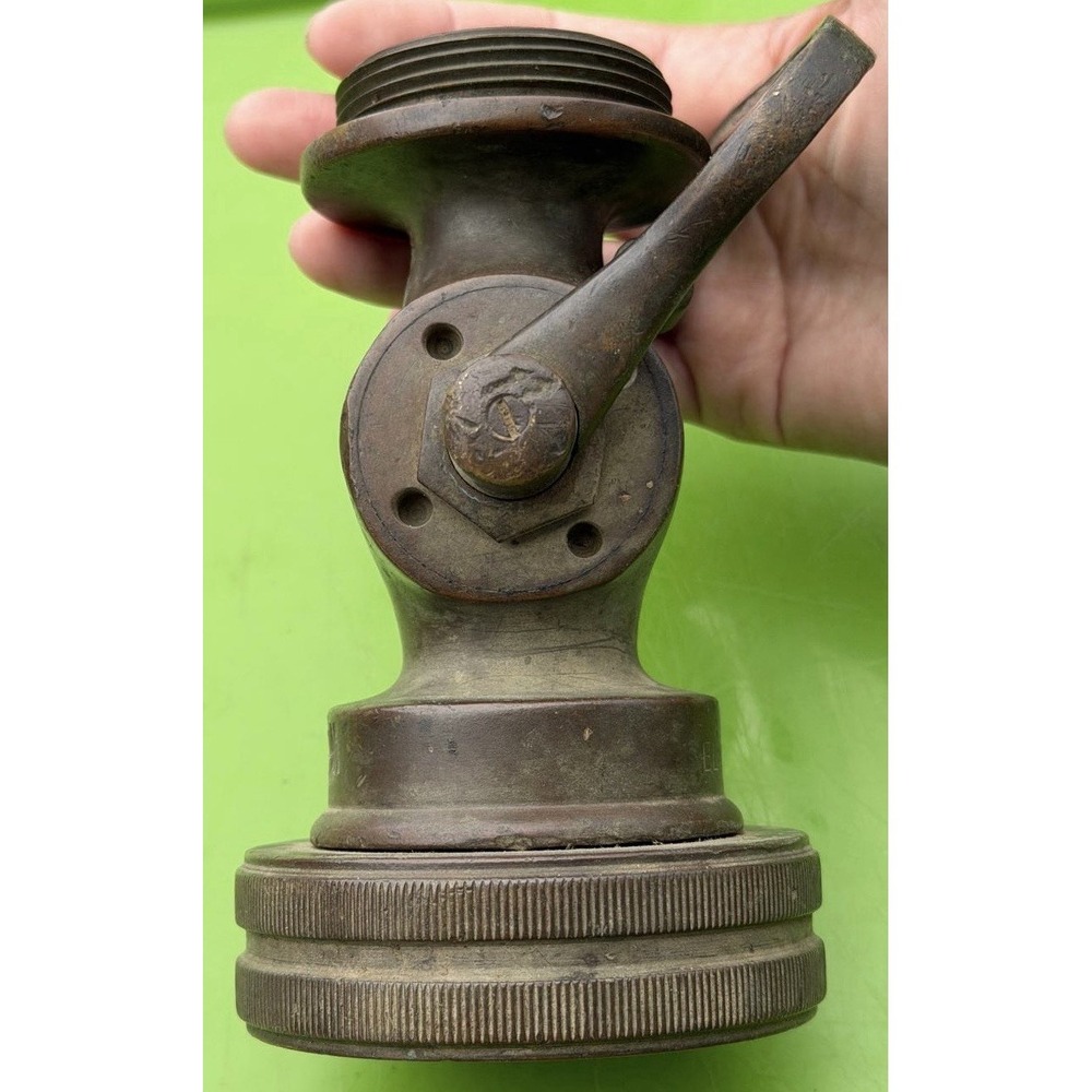Vintage Elkhart Brass Chief Fire Hose‎ Nozzle Shut Off Valve Antique Firefighter - Picture 11 of 12